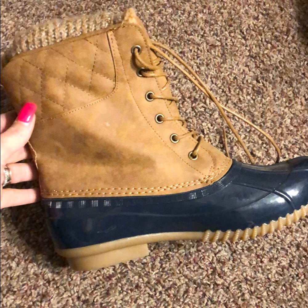 Duck boots.